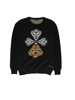 VENCCI BAROQUE CROSS SWEATER - VENCCI OFFICIAL