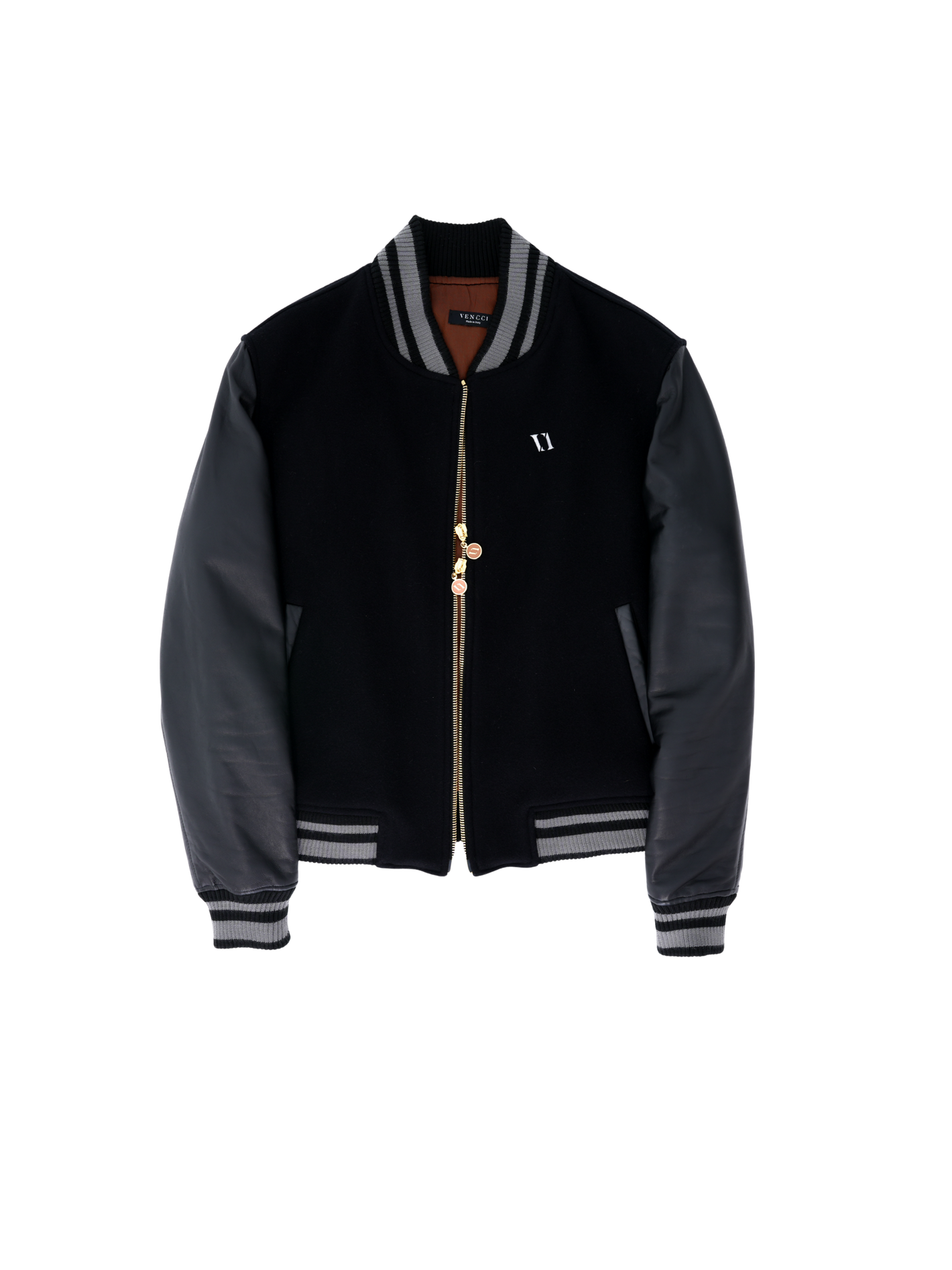 VENCCI CASHMERE VARSITY JACKET