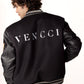 VENCCI "001/001"- Cashmere-Blend Wool Jacket with Lambskin Sleeves