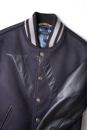 VENCCI "001/001"- Cashmere-Blend Wool Jacket with Lambskin Sleeves