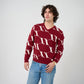 VENCCI Red Plush Merino Wool Blend Sweater