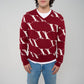 VENCCI Red Plush Merino Wool Blend Sweater