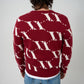 VENCCI Red Plush Merino Wool Blend Sweater