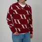 VENCCI Red Plush Merino Wool Blend Sweater