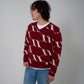 VENCCI Red Plush Merino Wool Blend Sweater