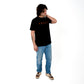 PREMIUM BLACK T-SHIRT WITH VIVID ORANGE EMBROIDERY