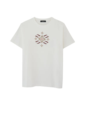 VENCCI Floral VV Monogram Tee